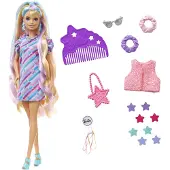Barbie Totally Hair Puppe (blond/bunte Haare) inkl. Styling-Zubehör