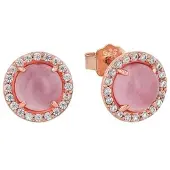 Amor Ohrstecker für Damen, Sterling Silber 925, Katzenauge amor Roségold