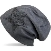StyleBREAKER Beanie Mütze in Grau meliert / Schwarz | Gr.: onesize