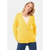 Goldner Uni Merino-Cardigan Langarm in gelb | Gr.: 52