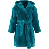 Redbest Fleece Kinder-Bademantel mit Kapuze Perris in petrol | Gr.: 86/92