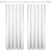 Bestgoodies Dekoschal Ellen Schlaufen Blickdicht 2er Pack - 140x225 cm Weiß
