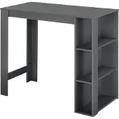 En.casa Bartisch 'Danderyd' Bartheke 120 x 60 x 106 cm mit 3 Ablagefächern Dunkelgrau