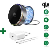 4smarts 541761, Auto, Drinnen, USB, Kabelloses Aufladen, Grau