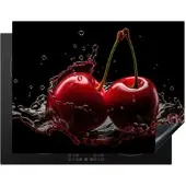 KitchenYeah Herdabdeckplatte Rote Kirschen | Gr.: 77 x 51 cm