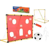 Pricenet Fußball-Trainingstor mit Netz + Zielmatte + Ball