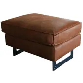 KAWOLA Hocker VILNIUS Kunstleder mit Lederanteil cognac