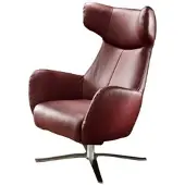 KAWOLA RANDY Drehsessel mit Wippfunktion Leder rot