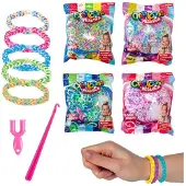 Teddies Gestalte dein eigenes Armband – 5000 Gummibänder + Zubehör in 4 Farben in einem Beutel (17 x 22 cm)