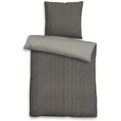 TRAUMSCHLAF Melange Flanell Bettwäsche Streifen Doubleface Kissenbezug 40x80 cm