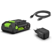 Greenworks POWERALL 24V Starter Kit 2Ah USB-C Akku + 30W Ladegerät