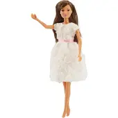 Heless Time2Shine Weißes Traumkleid mit Rosenmuster für Modepuppen der Größe 29 cm