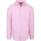 Superdry für Herren. M4011103A Riviera Leinenhemd rosa (L), Lässig, Klassisch, Langarm