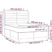 vidaXL Boxspringbett mit Matratze Dunkelblau 140x190 cm Samt