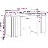 vidaXL Schreibtisch Graues Sonoma 142,5 x 50 x 75 cm Holzwerkstoff