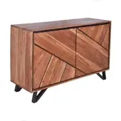DELUKE Kommode EBBA Akazie Akazienbraun 78x40x120cm Schrank Schlafzimmer Sideboard