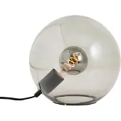 Brilliant Kugel-Tischlampe Belado schwarz mit Rauchglas