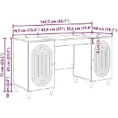 vidaXL Schreibtisch Graues Sonoma 142,5 x 50 x 75 cm Holzwerkstoff