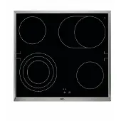 AEG HE604070XB, Schwarz, Edelstahl, Integriert, Keramik, Glaskeramik, 4 Zone(n), 4 Zone(n)