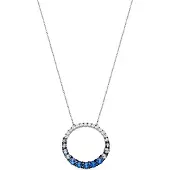 Luxenter -Halskette aus 925er Sterlingsilber und Aquamarin-Zirkonia mit Rhodiumbeschichtung – Kraesh