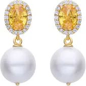 Luxenter Ohrringe aus 925er Sterlingsilber und Padparadscha mit 18 Karat Gelbgold-Finish – Ihri