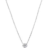 Luxenter Halskette aus 925er Sterlingsilber mit glänzendem Zirkonia mit Rhodiumbeschichtung – Ashee