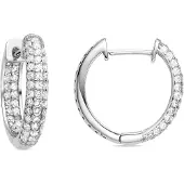 Luxenter Ohrringe aus 925er Sterlingsilber mit funkelnden Zirkonia-Steinen, rhodiniert | Gr.: onesize
