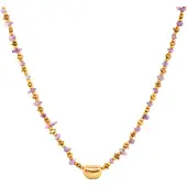 Luxenter Halskette von mit 18-karätiger Gelbgold-Finish und natürlichem Amethyst – Tarthae
