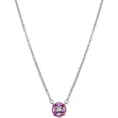 Luxenter Halskette aus 925er Sterlingsilber und rosa Zirkonia mit Rhodiumbeschichtung – Siankho