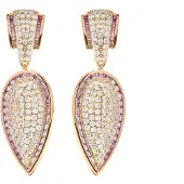 Luxenter Ohrringe aus Zirkonia in Amethystoptik, veredelt mit 18 Karat Gelbgold – Halek