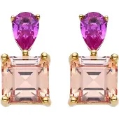 Luxenter Ohrringe aus 925er Sterlingsilber und mehrfarbigem Zirkonia mit 18 Karat Gelbgold-Finish – Codua