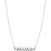 Luxenter -Halskette aus glänzendem Zirkonia mit Rhodium-Finish – Mama