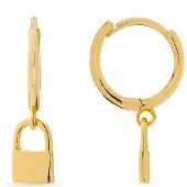 Luxenter -Ohrringe aus 925er Sterlingsilber mit 18 Karat Gelbgold-Finish – Candado