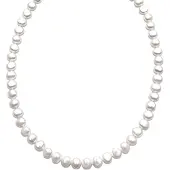 Luxenter Halskette aus 925er Sterlingsilber mit weißer Perle in 18K Gelbgold - Kipepeo