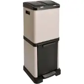 SVITA 3xcombo 32L Mülleimer Mülltrennsystem Abfalleimer Mit Fächern Taupe
