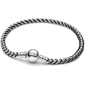 Pandora 593816C02 Damen-Silberarmband Veneziakette Schwarz