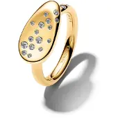 Pandora 164707C01 Siegelring für Damen mit Steinen Besetzt Goldfarben