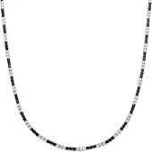 Luxenter -Halskette aus 925er Sterlingsilber und Zirkonia-Onyx mit Rhodiumbeschichtung – Tahu