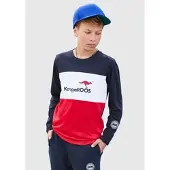 Kangaroos Langarmshirt "Im tollem Colorblocking-Design" Langarm, Basic-Passform, mit auffälligem Druck