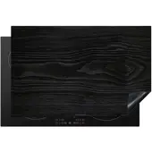 KitchenYeah Herdabdeckplatte Holzoptik schwarz | Gr.: 71 x 52 cm