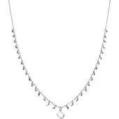 Luxenter Halskette aus 925er Sterlingsilber und dunkelblauem Kristall mit Rhodiumbeschichtung – Good Luck