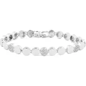 Luxenter -Armband aus glänzendem Zirkonia mit Rhodium-Finish – Sywi