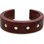 Luxenter Armband aus 925er Sterlingsilber und braunem Holz mit 18 Karat Gelbgold-Finish – Ehko