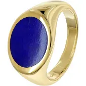 Trendor 21864 Damenring 925 Silber Vergoldet mit Blauem Farbstein Lapislazuli