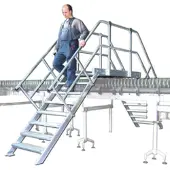 Euroline 512 Überstieg 45° 800mm Stufenbreite 2x4 Stufen Stahl Gitterrost
