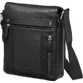 Leonhard heyden Leder Umhängetasche Berlin Messenger Bag Black schwarz