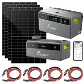 FOSSiBOT On-Grid-Powerstation mit 4 Glas-Glas-Solarmodulen, 2x 1.958 Wh, App