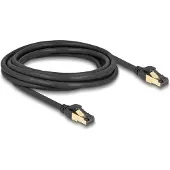 DeLOCK RJ45 Netzwerkkabel Cat.6A Stecker zu Stecker S/FTP schwarz 3 m mit Cat.7 Rohkabel Industrie und Outdoor tauglich, 3 m, Cat7, S/FTP (S-STP), RJ-45, RJ-45, Schwarz