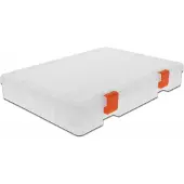 DeLOCK Transparente Leerbox aus Kunststoff mit 36 Fächern, Werkzeugkasten, Kunststoff, Transparent, Scharnier, 190 mm, 250 mm