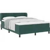 vidaXL Boxspringbett mit Kopfteil Dunkelgrün 140 x 200 cm Samt